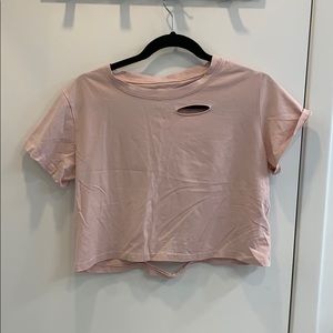 Never worn- torn light pink t-shirt from Zaful
